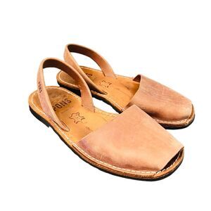 Pons Avarcas Vegan Leather Classic Sandals Size 39 (8.5) brown beautiful